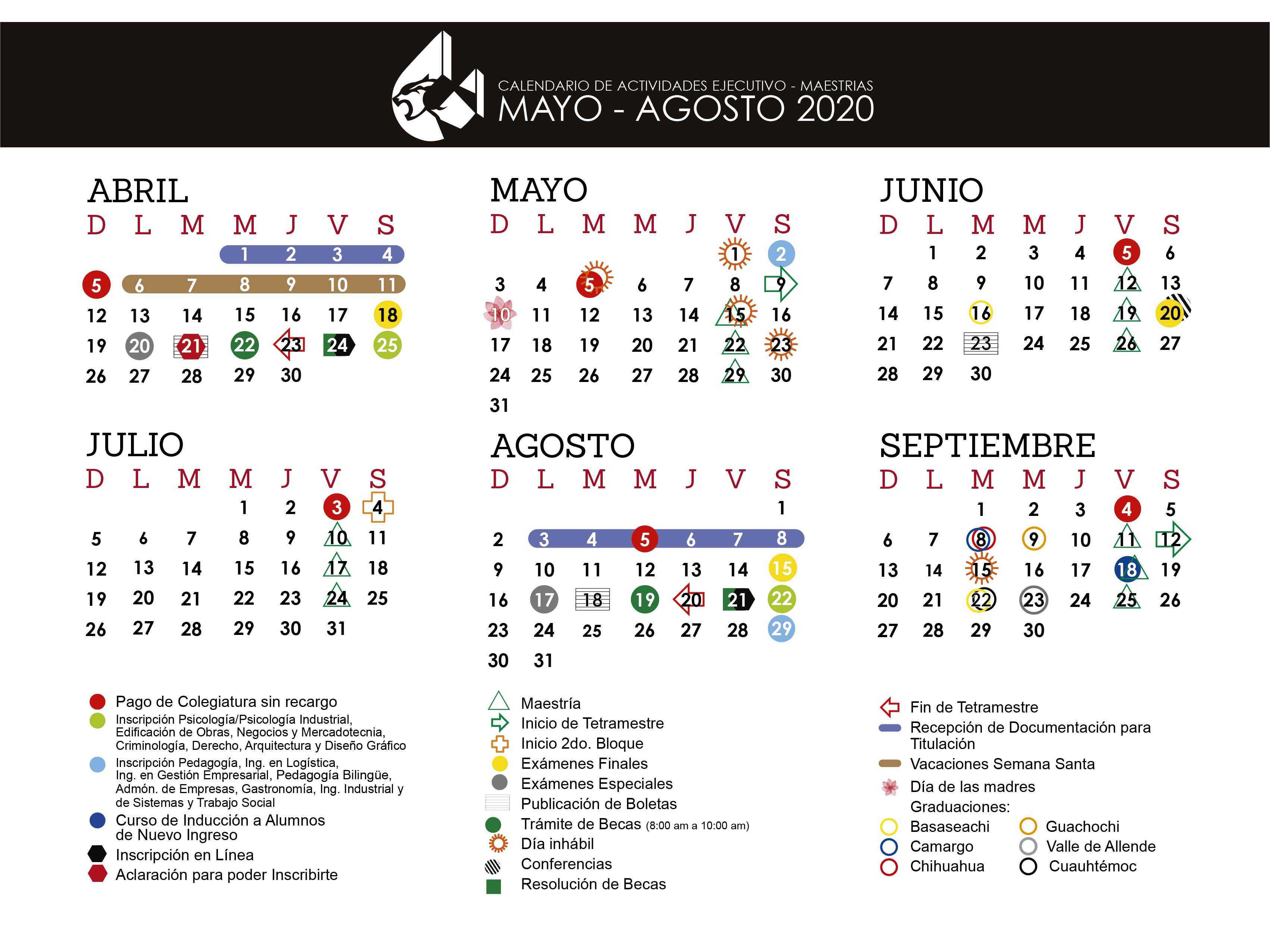 Calendarios de Actividades Centro Cultural Universitario